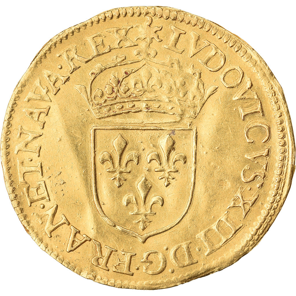 Moneda, Francia, Louis XIII, Écu d'or, Ecu d'or, 1634, Paris, Rare, MBC+, Oro