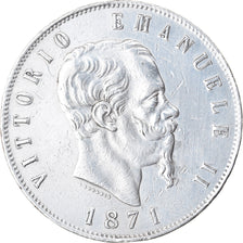 Moneta, Italia, Vittorio Emanuele II, 5 Lire, 1871, Milan, BB, Argento, KM:8.3