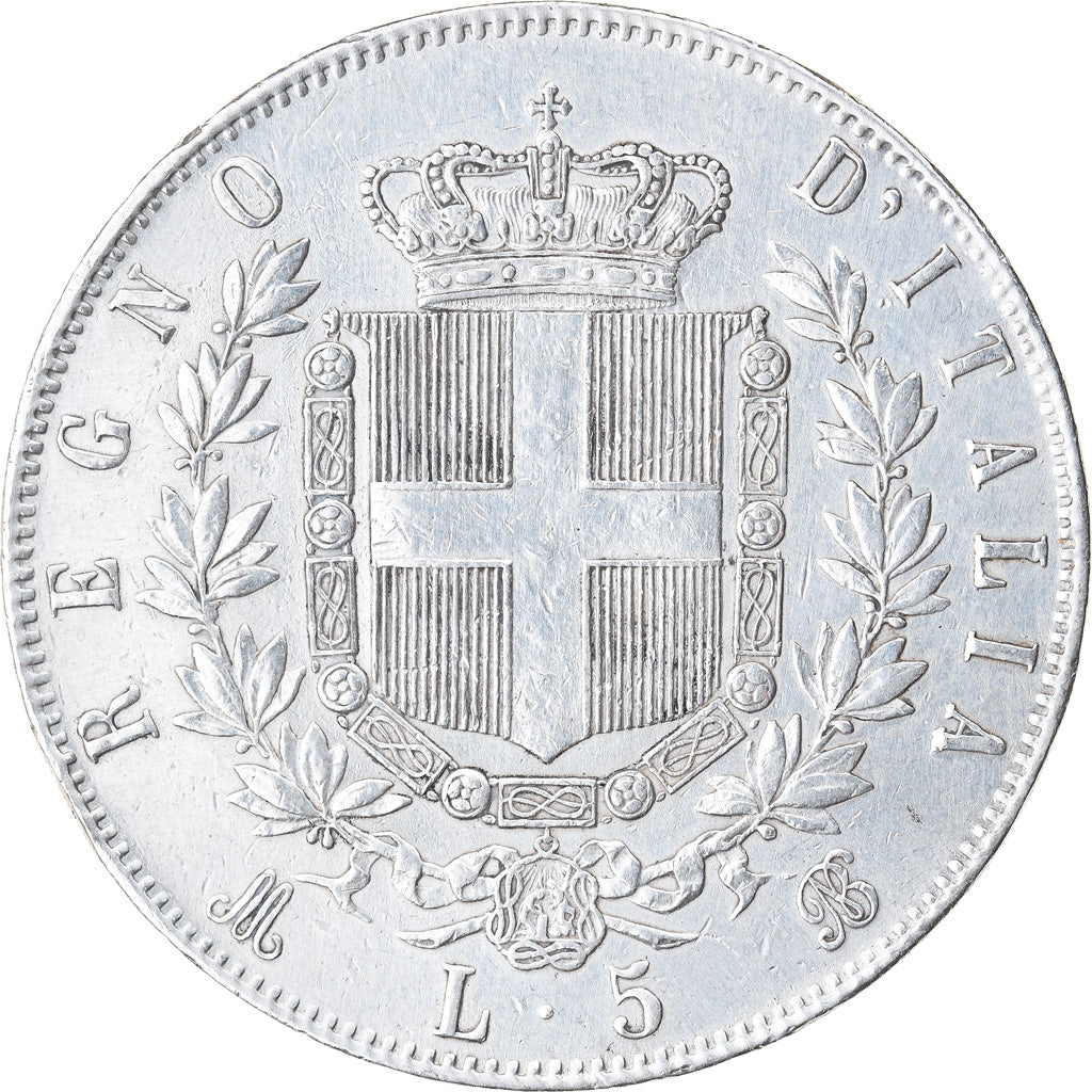 Moneta, Italia, Vittorio Emanuele II, 5 Lire, 1871, Milan, BB, Argento, KM:8.3