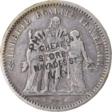 Coin, France, Hercule, 5 Francs, 1848, Strasbourg, Advertising countermark