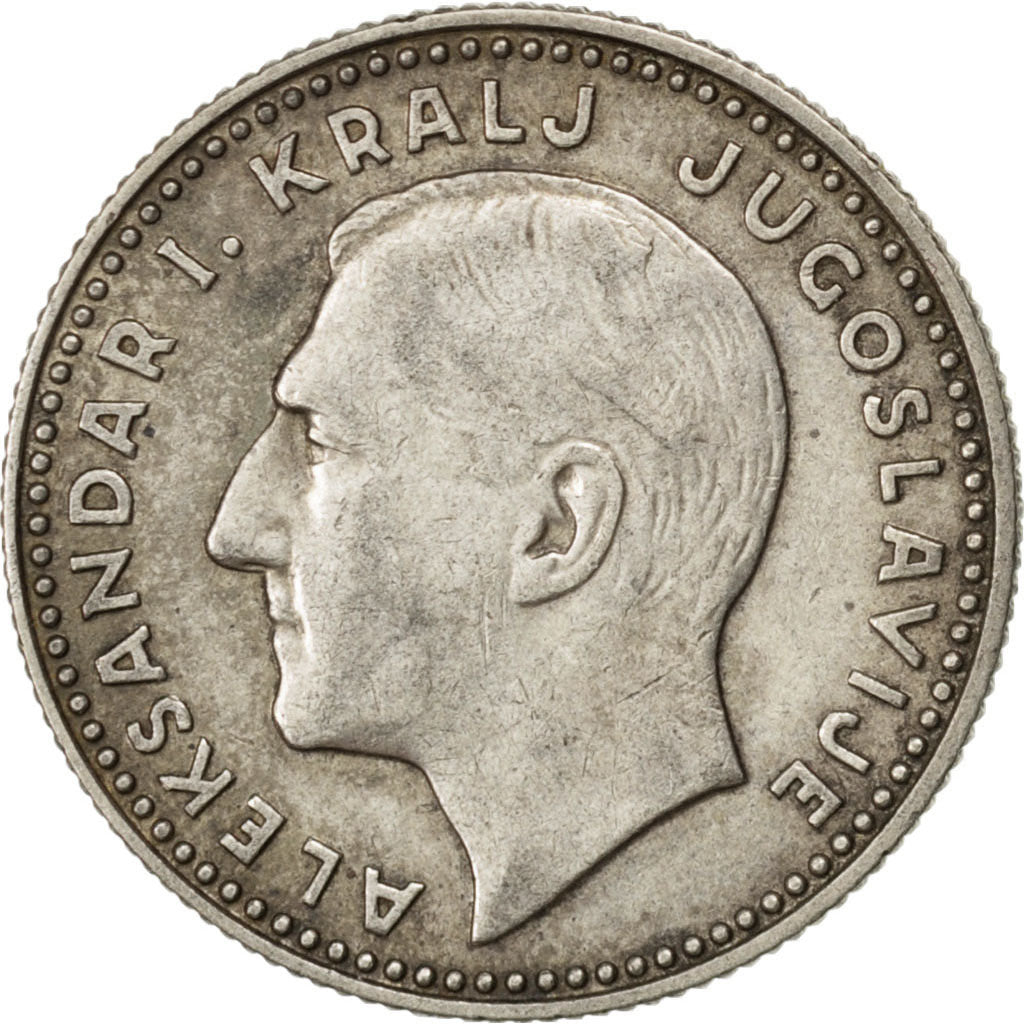 YUGOSLAVIA, 10 Dinara, 1931, London, KM #10, EF(40-45), Silver, 25, 7.00