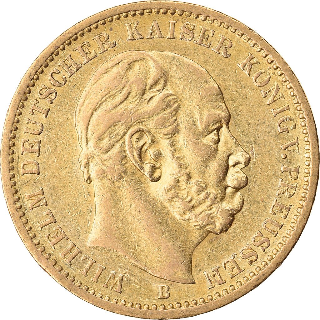 Coin, German States, PRUSSIA, Wilhelm I, 20 Mark, 1872, Hannover, AU(50-53)