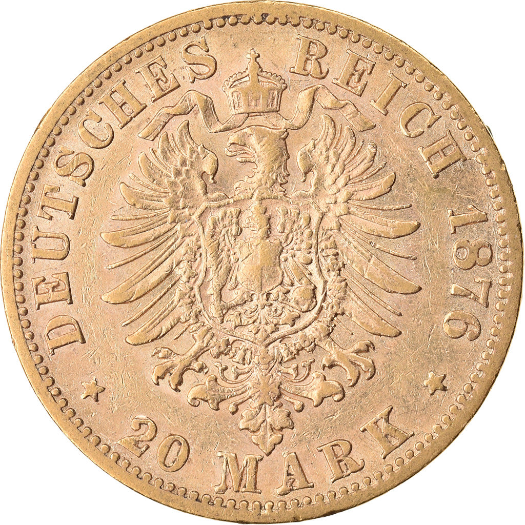 Monnaie, Etats allemands, SAXONY-ALBERTINE, Albert, 20 Mark, 1876, Dresde, TTB