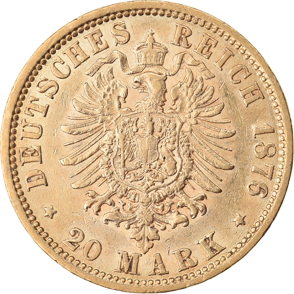 Moneda, Estados alemanes, HAMBURG, 20 Mark, 1876, Hamburg, EBC, Oro, KM:602
