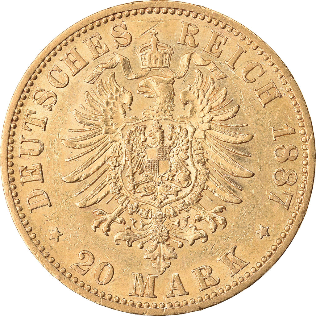 Monnaie, Etats allemands, PRUSSIA, Wilhelm I, 20 Mark, 1887, Berlin, SUP+, Or