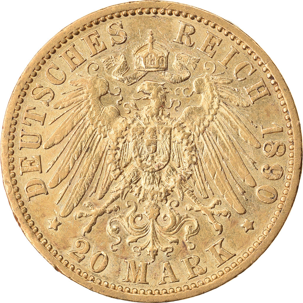 Monnaie, Etats allemands, PRUSSIA, Wilhelm II, 20 Mark, 1890, Berlin, SUP, Or