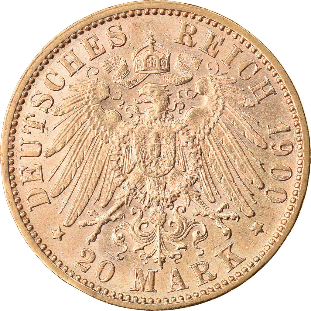 Moneda, Estados alemanes, BAVARIA, Otto, 20 Mark, 1900, Munich, EBC, Oro, KM:920