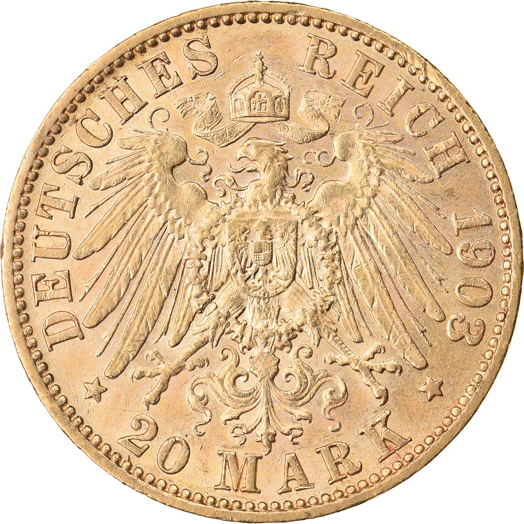 Moneta, Stati tedeschi, PRUSSIA, Wilhelm II, 20 Mark, 1903, Berlin, SPL, Oro