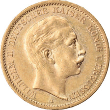 Coin, German States, PRUSSIA, Wilhelm II, 20 Mark, 1908, Berlin, MS(60-62)