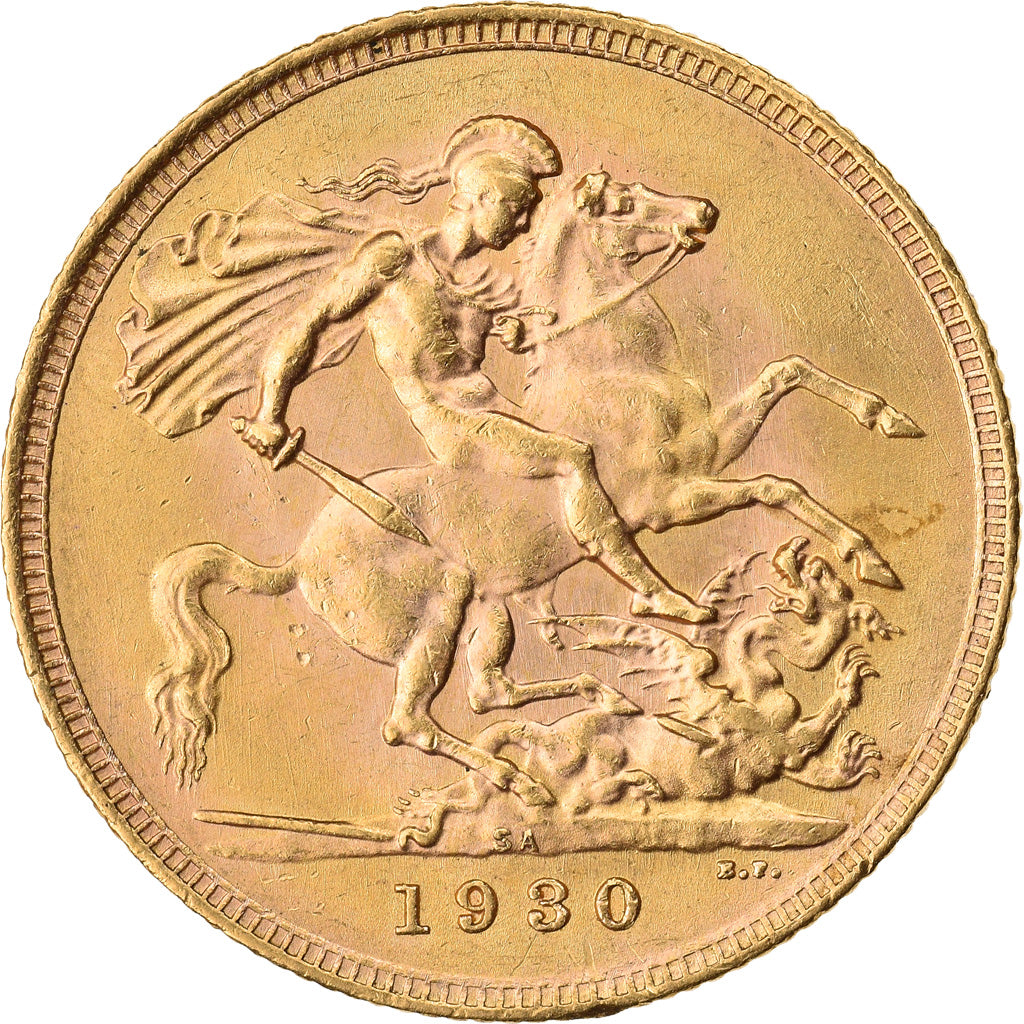 Coin, South Africa, George V, Sovereign, 1930, MS(60-62), Gold, KM:A22