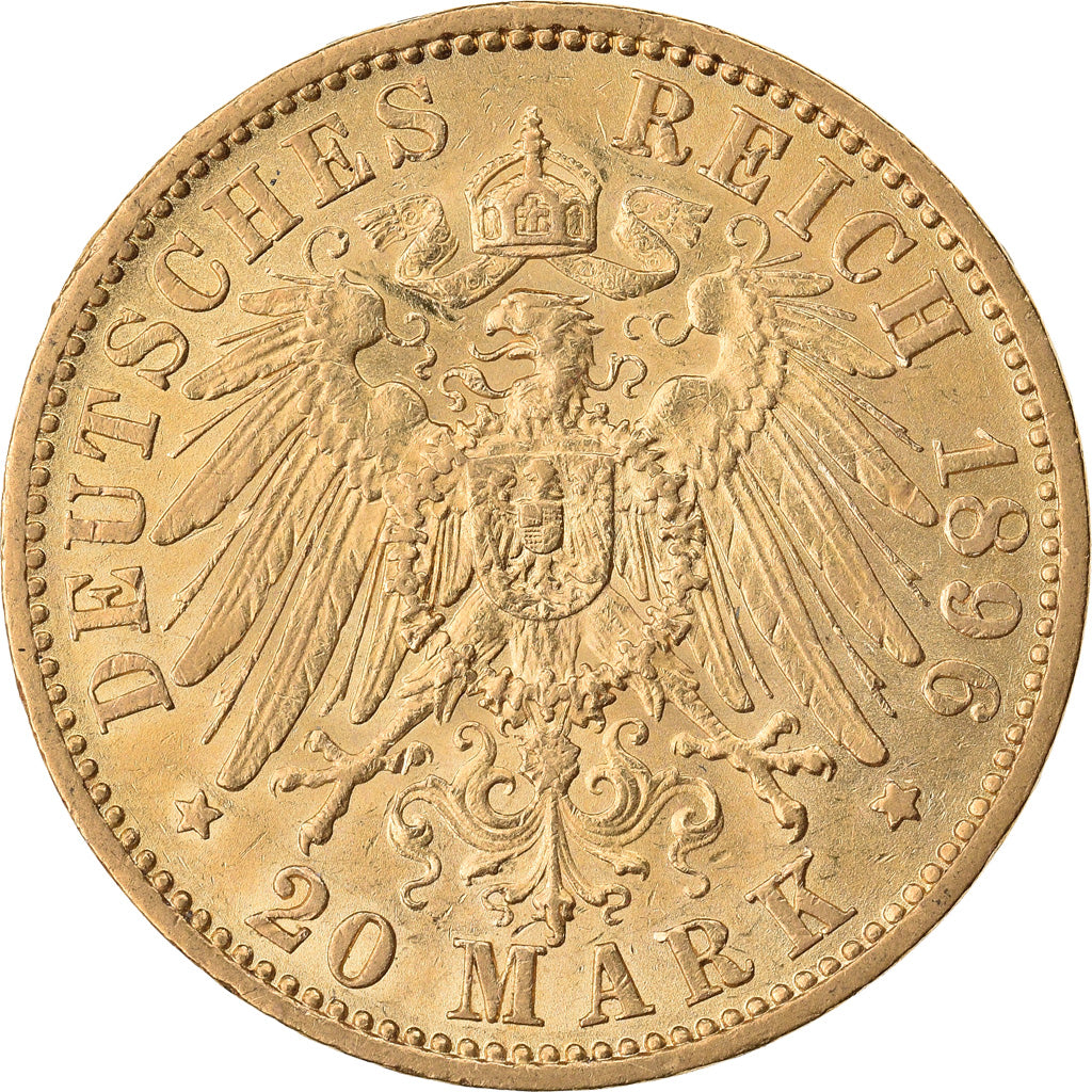 Monnaie, Etats allemands, PRUSSIA, Wilhelm II, 20 Mark, 1896, Berlin, SUP, Or