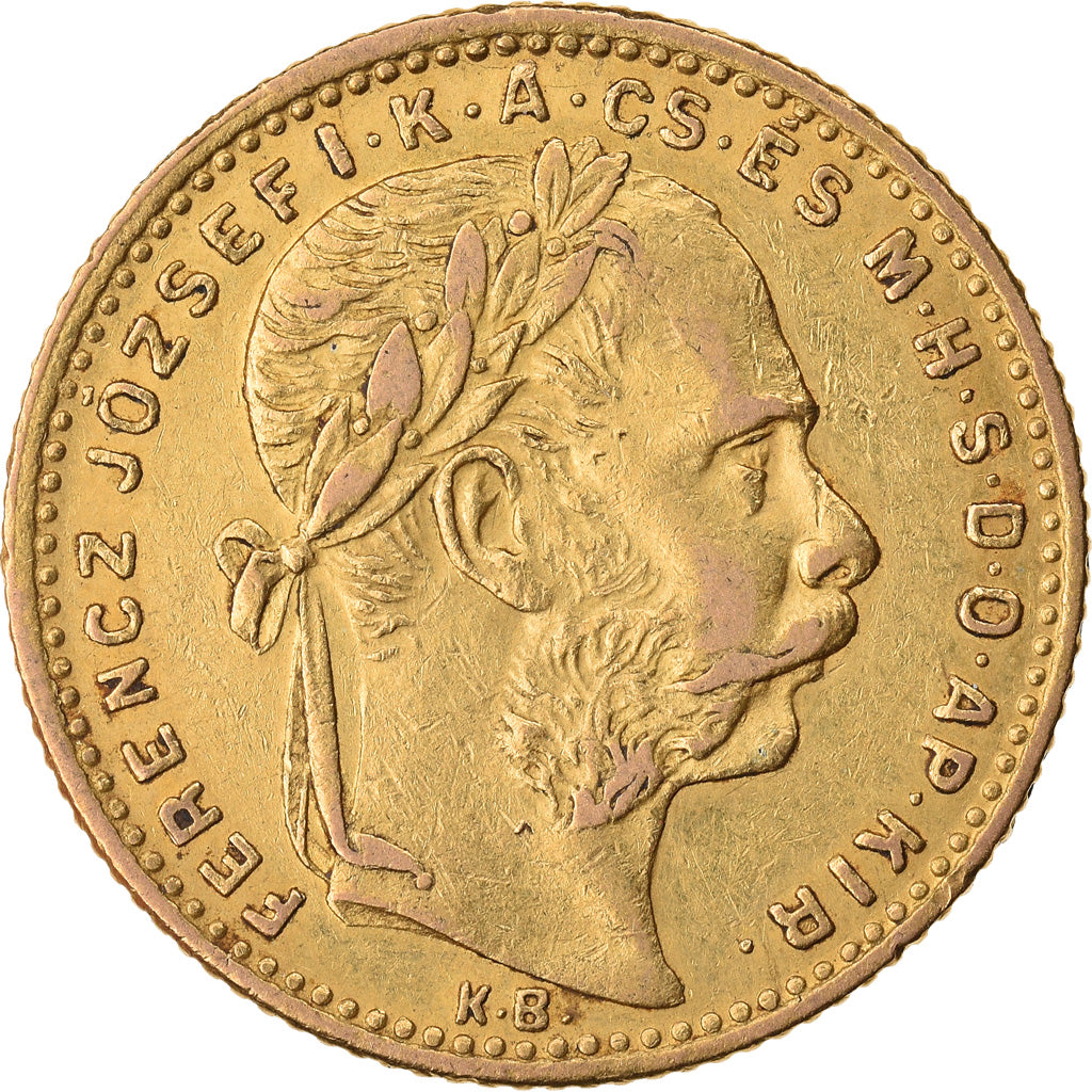 Moneda, Hungría, Franz Joseph I, 8 Forint 20 Francs, 1885, Kormoczbanya, MBC+