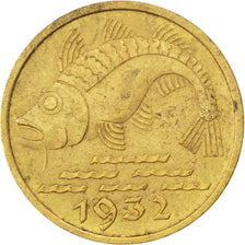 DANZIG, 10 Pfennig, 1932, KM #152, EF(40-45), Bronze-Aluminium, 3.45