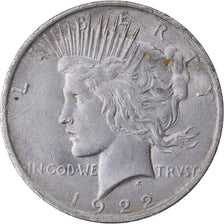 Coin, United States, Peace Dollar, Dollar, 1922, U.S. Mint, Philadelphia
