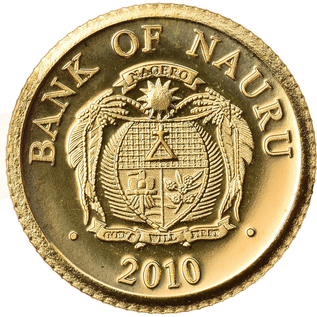 Moneda, Nauru, Mother Teresa, 5 Dollars, 2010, FDC, Oro