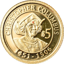 Moneta, Nauru, Christophe Colomb, 5 Dollars, 2010, FDC, Oro