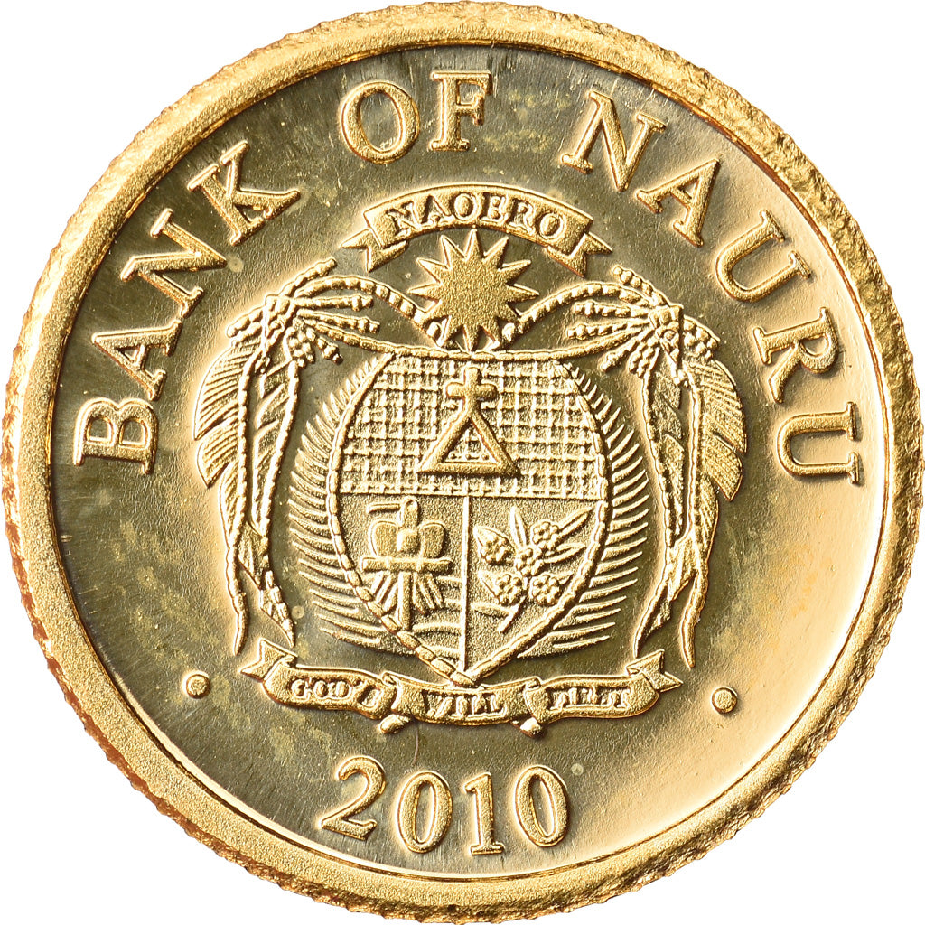 Coin, Nauru, Christophe Colomb, 5 Dollars, 2010, MS(65-70), Gold
