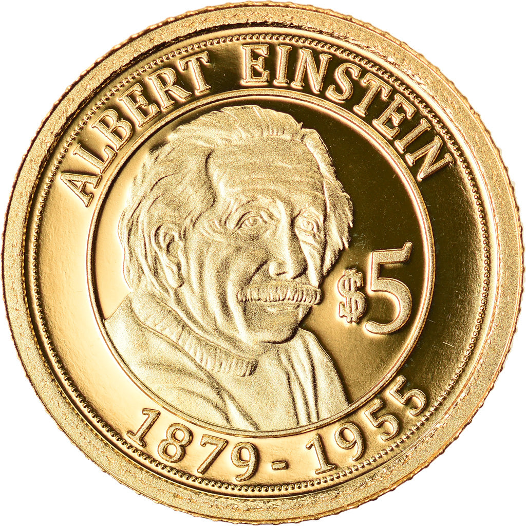 Coin, Nauru, Einstein, 5 Dollars, 2010, MS(65-70), Gold