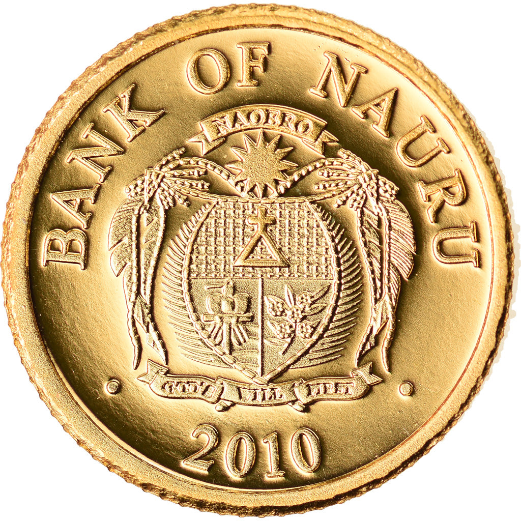 Coin, Nauru, Einstein, 5 Dollars, 2010, MS(65-70), Gold