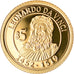 Moneda, Nauru, Leonard De Vinci, 5 Dollars, 2010, FDC, Oro