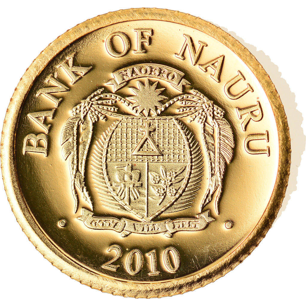 Moneda, Nauru, Leonard De Vinci, 5 Dollars, 2010, FDC, Oro
