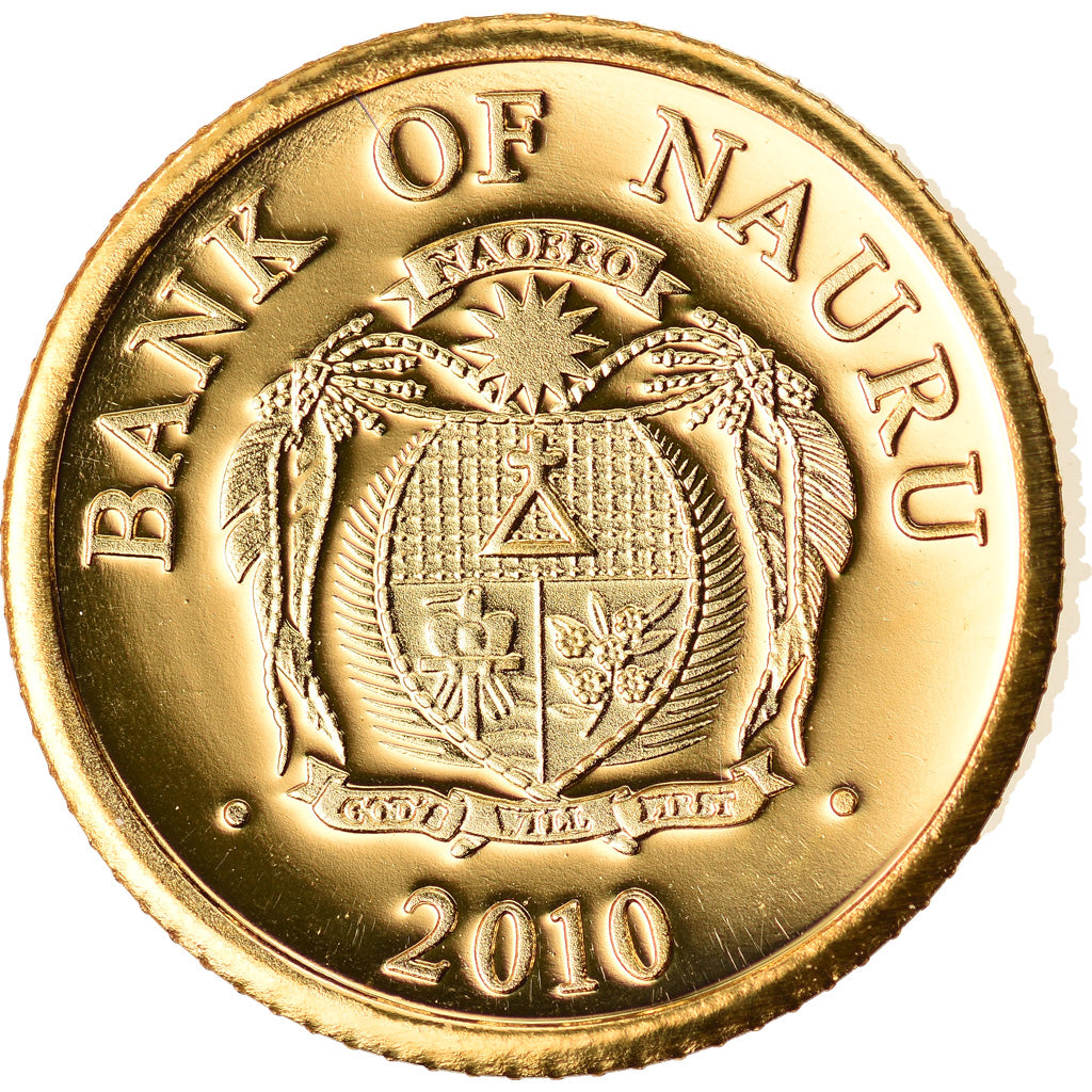 Monnaie, Nauru, Mozart, 5 Dollars, 2010, FDC, Or
