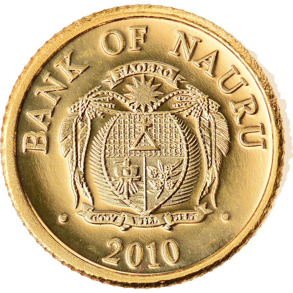 Moneda, Nauru, Mozart, 5 Dollars, 2010, FDC, Oro