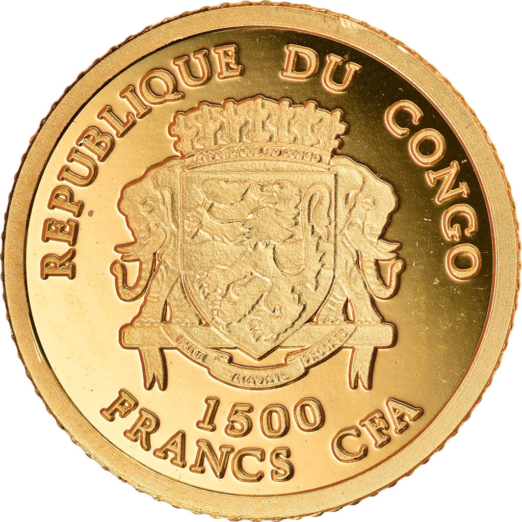 Monnaie, Congo, Napoléon Bonaparte, 1500 Francs CFA, 2007, FDC, Or