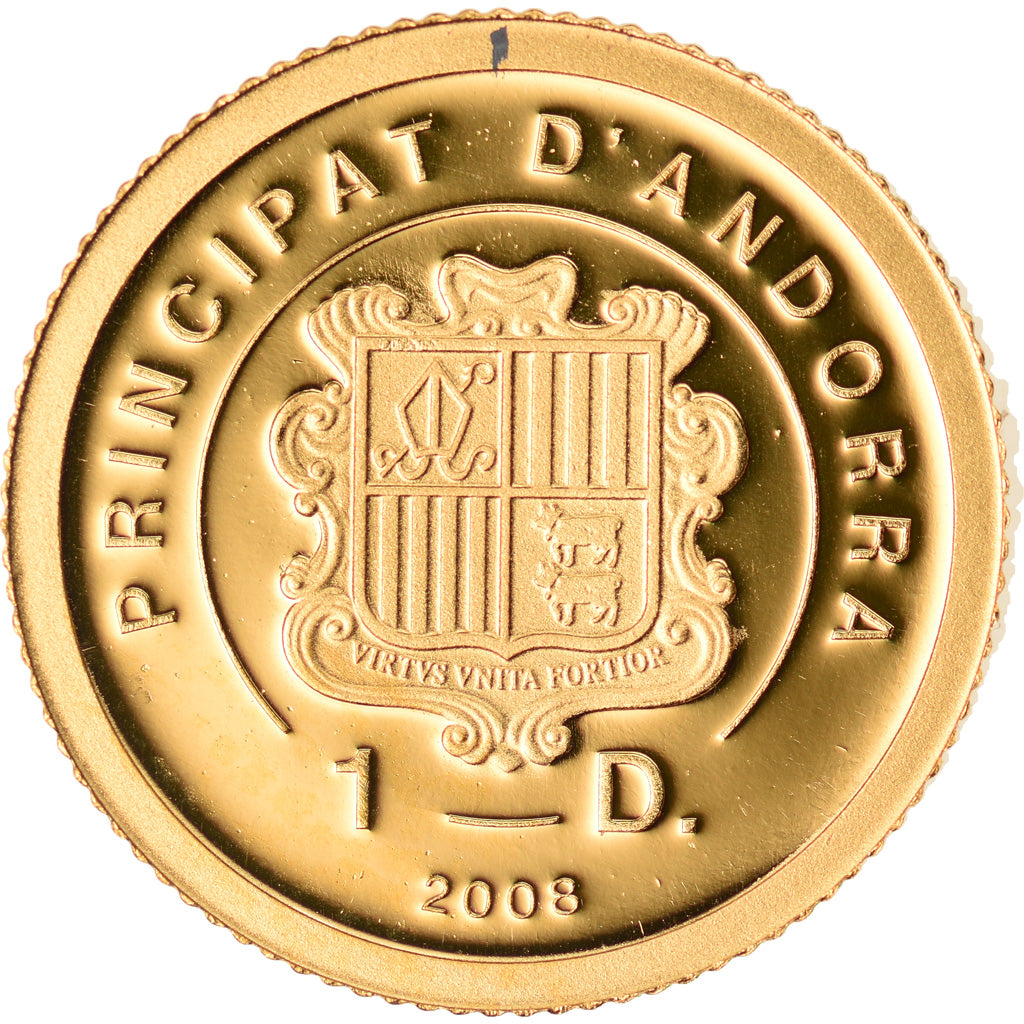 Moneda, Andorra, Vénus de Milo, 5 Dollars, 2008, FDC, Oro