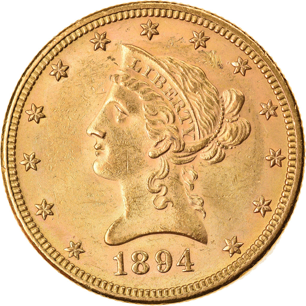 Moneda, Estados Unidos, Coronet Head, $10, Eagle, 1894, Philadelphia, EBC, Oro