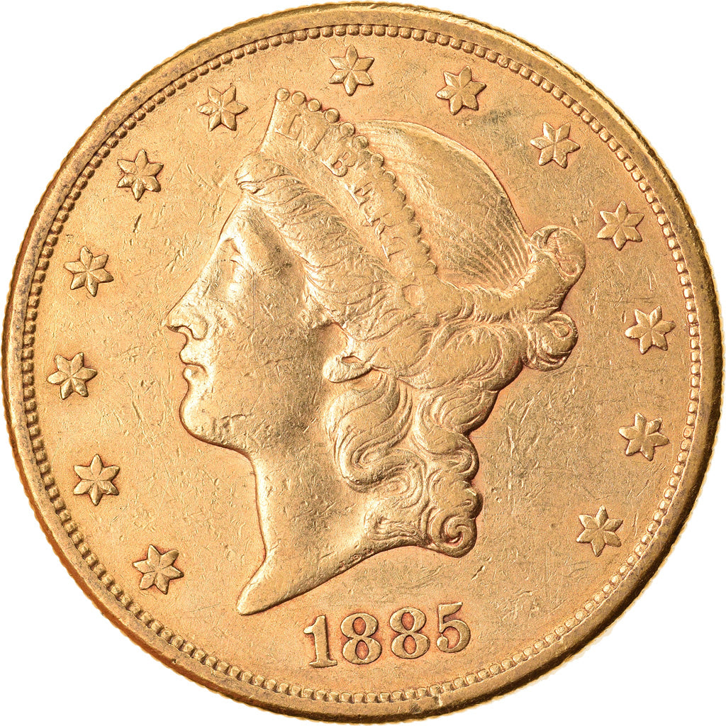 Coin, United States, Liberty Head, $20, Double Eagle, 1885, U.S. Mint, San