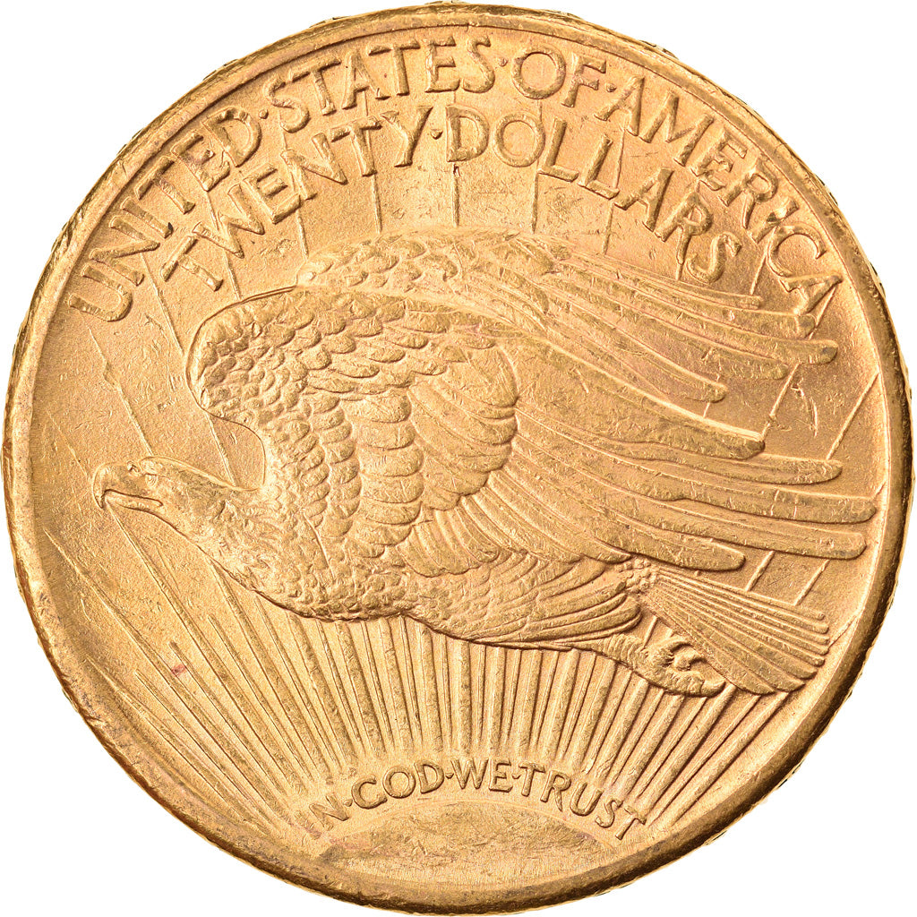Coin, United States, Saint-Gaudens, $20, Double Eagle, 1913, U.S. Mint, Denver