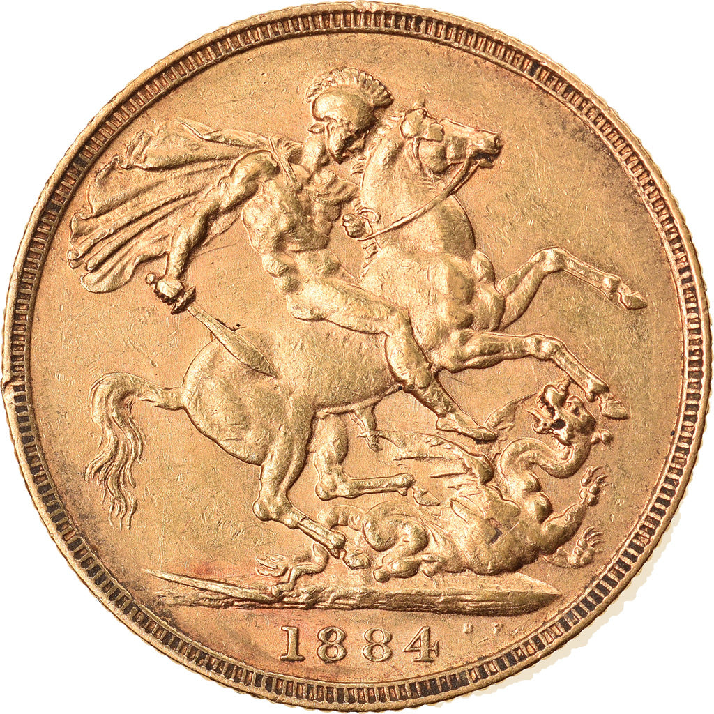 Moneda, Australia, Victoria, Sovereign, 1884, Melbourne, EBC, Oro, KM:7