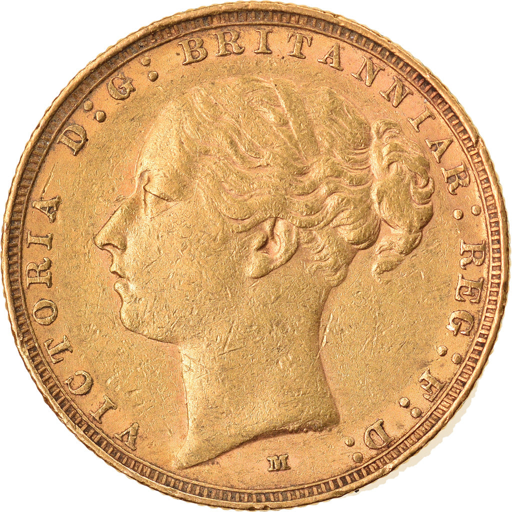 Moeda, Austrália, Victoria, Sovereign, 1885, Melbourne, AU(50-53), Dourado