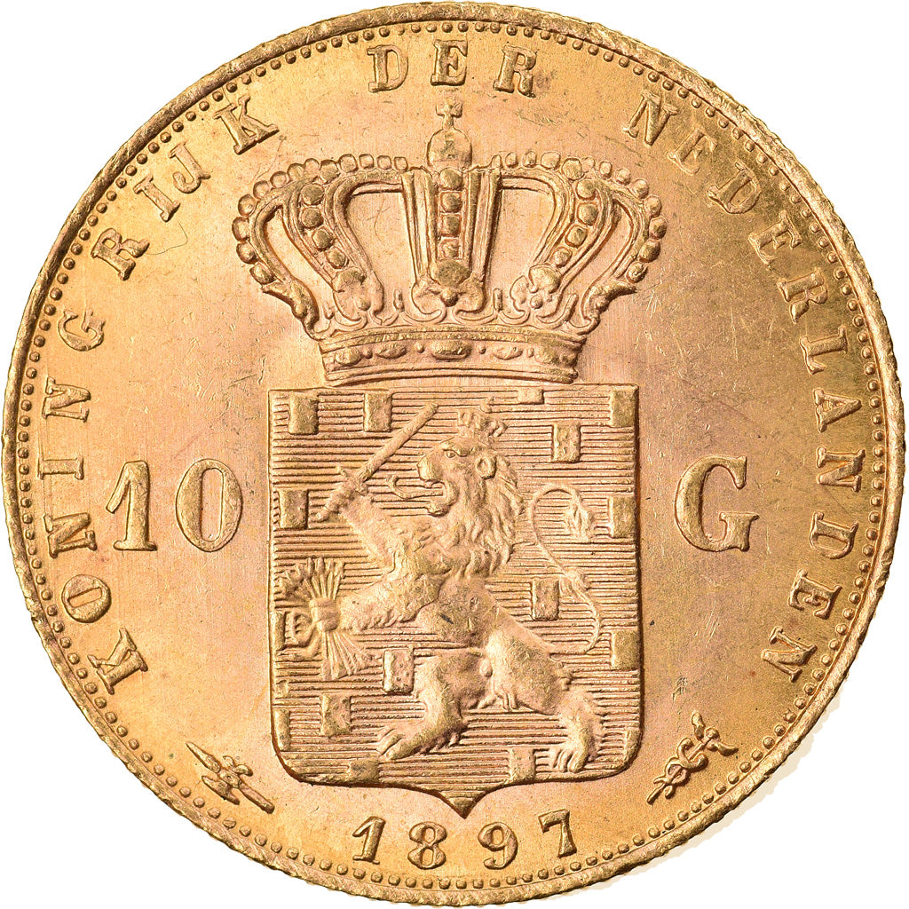 Münze, Niederlande, Wilhelmina I, 10 Gulden, 1897, UNZ, Gold, KM:118