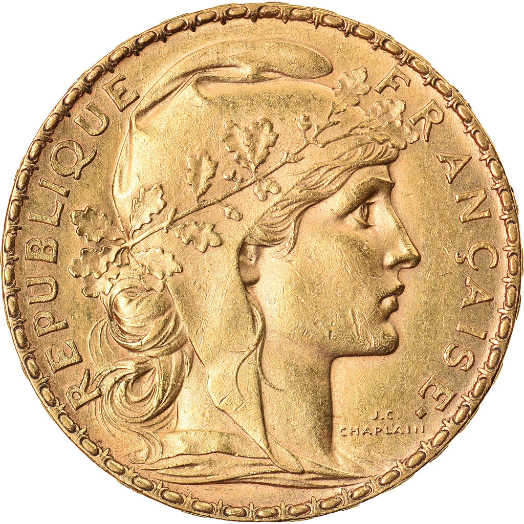 Moeda, França, Marianne, 20 Francs, 1901, Paris, AU(55-58), Dourado, KM:847