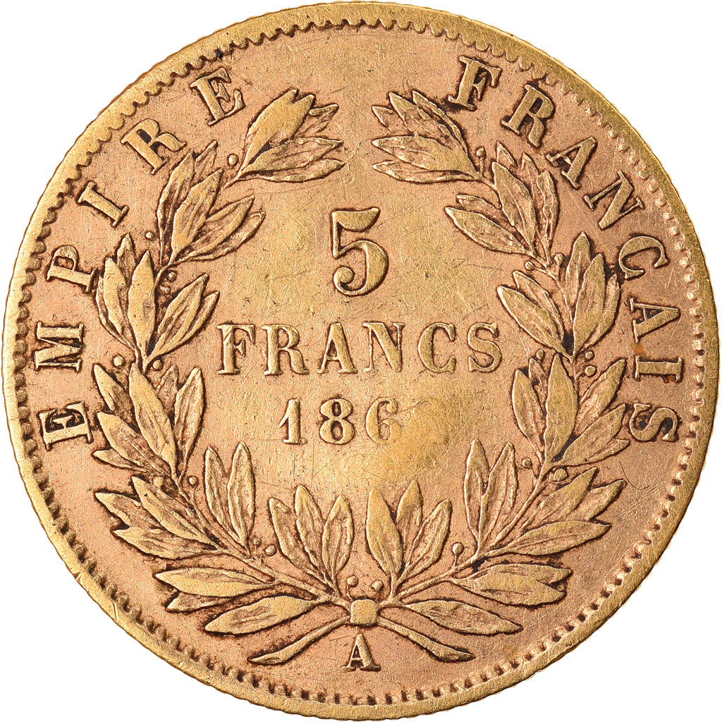 Coin, France, Napoleon III, 5 Francs, 1862, Paris, VF(30-35), Gold, KM:803.1