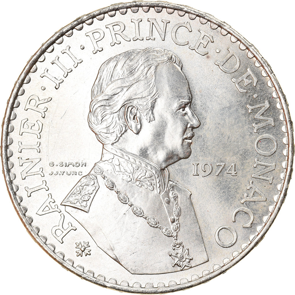 Moneta, Monaco, Rainier III, 50 Francs, 1974, SPL, Argento, KM:152.1