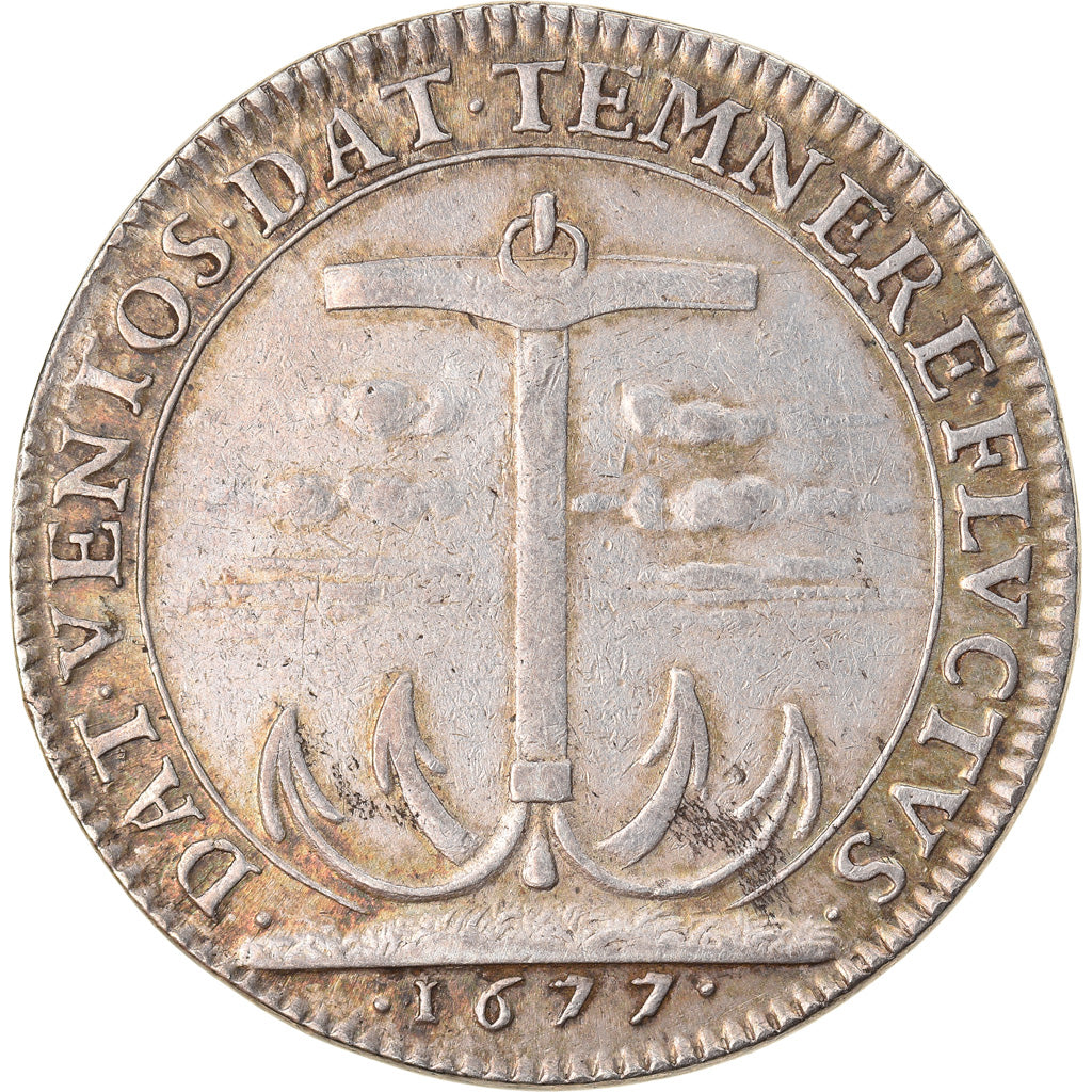 França, Token, Marine, Louis de Vermandois, Amiral de France, 1677, Rara