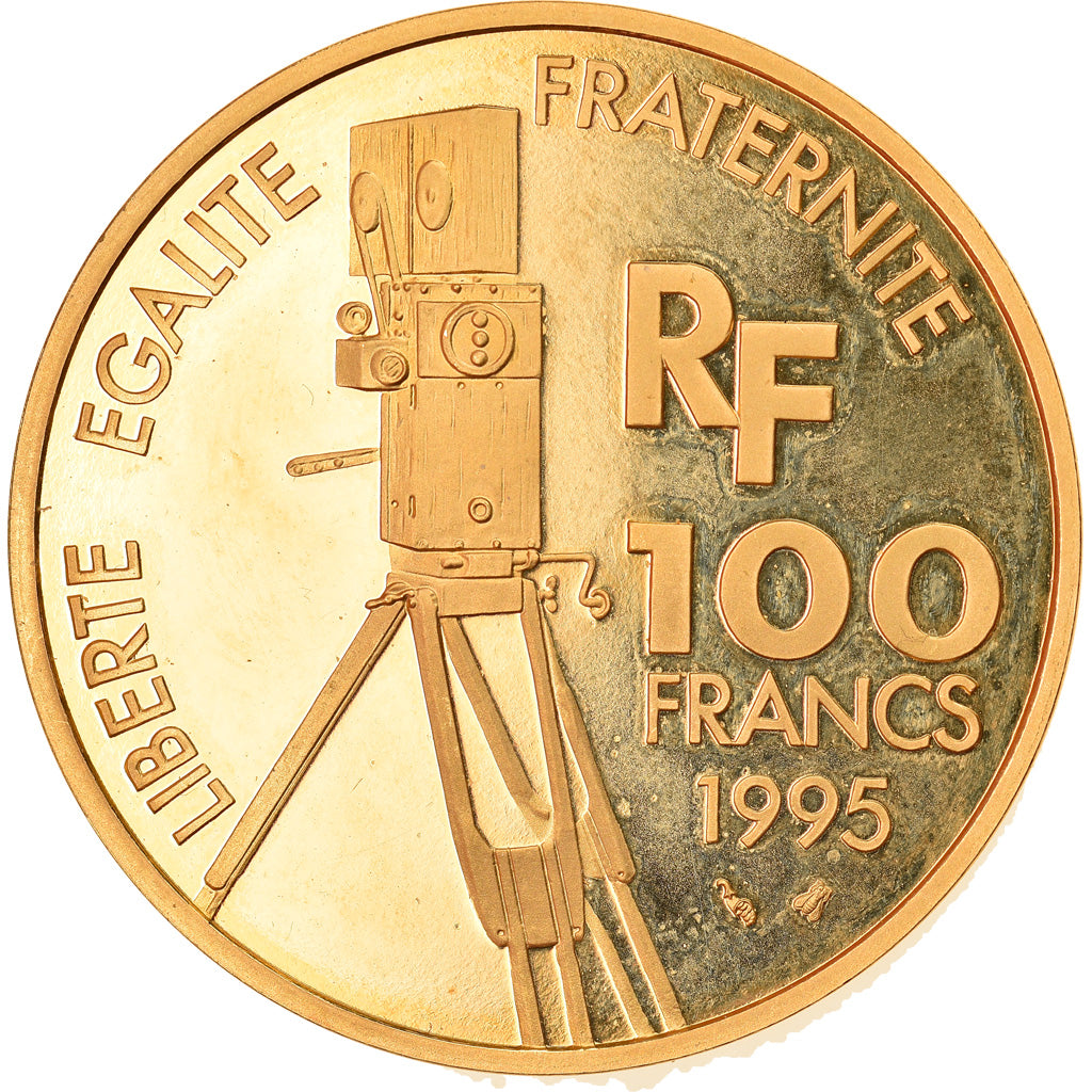 Münze, Frankreich, Charlie Chaplin, 100 Francs, 1995, Paris, STGL, Gold