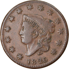 Coin, United States, Coronet Cent, Cent, 1826, U.S. Mint, Philadelphia