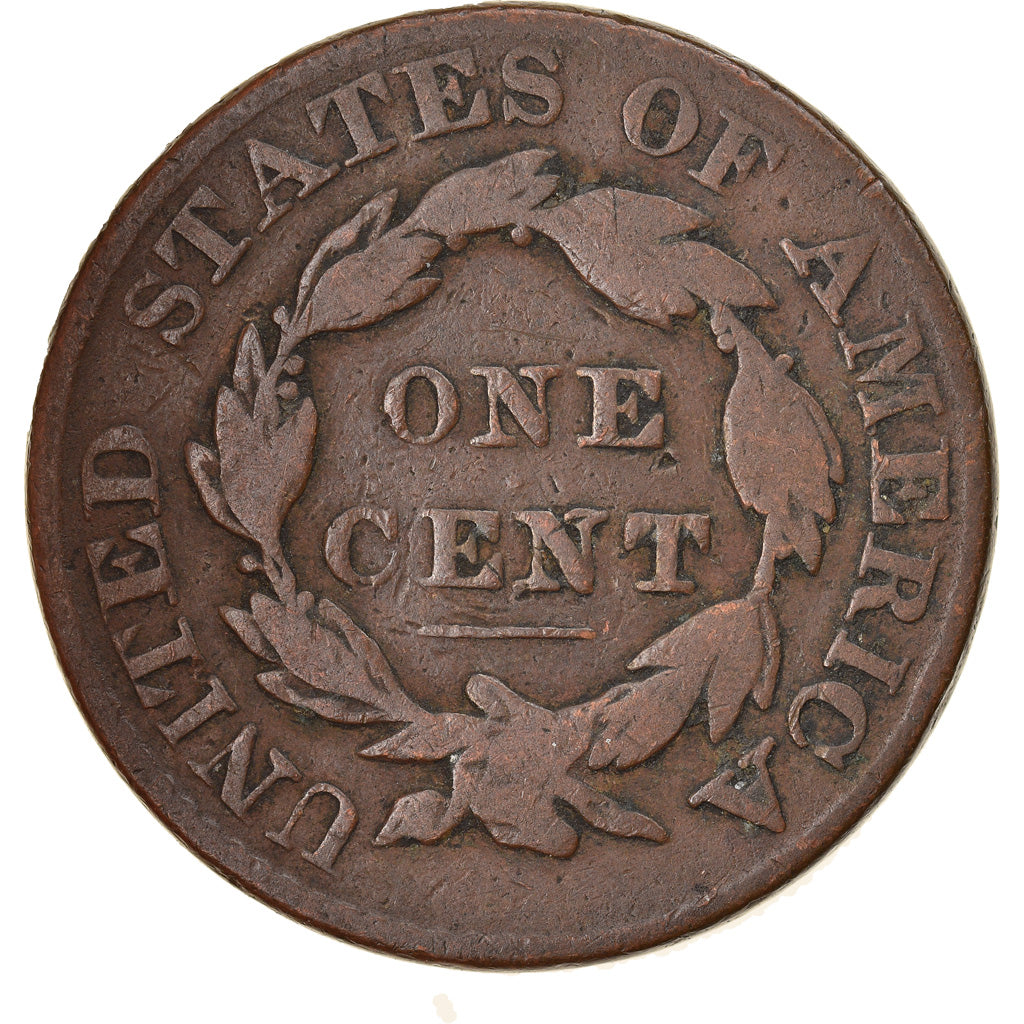 Coin, United States, Coronet Cent, Cent, 1828, U.S. Mint, Philadelphia