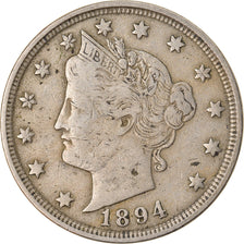Coin, United States, Liberty Nickel, 5 Cents, 1894, U.S. Mint, Philadelphia