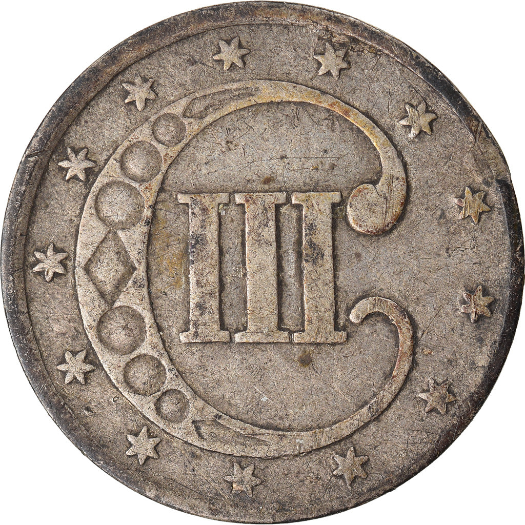 Coin, United States, Silver 3 Cents - Type 1, Silver 3 Cents, 1853, U.S. Mint
