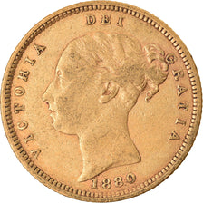 Monnaie, Grande-Bretagne, Victoria, 1/2 Sovereign, 1880, Londres, TB+, Or