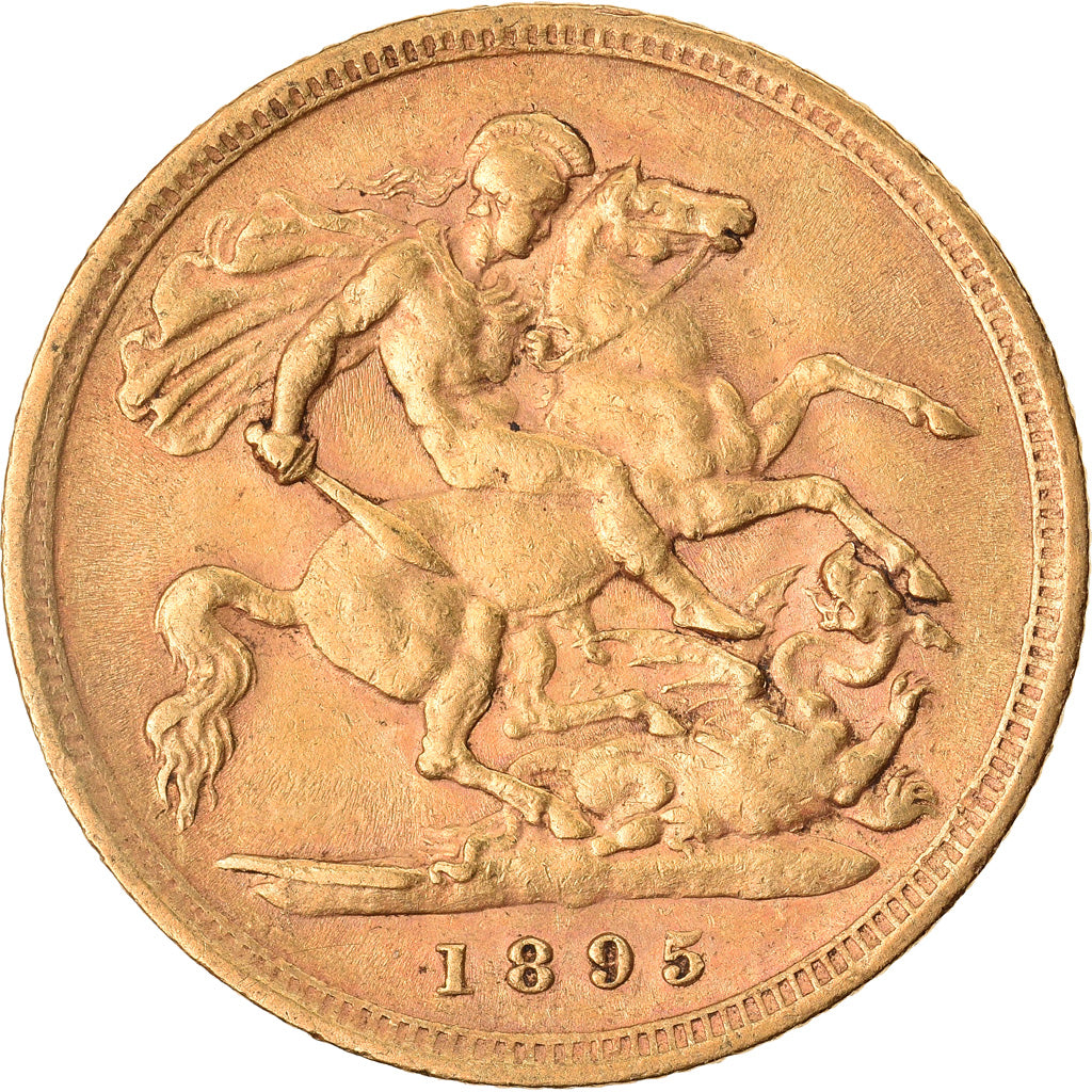 Coin, Great Britain, Victoria, 1/2 Sovereign, 1895, London, EF(40-45), Gold