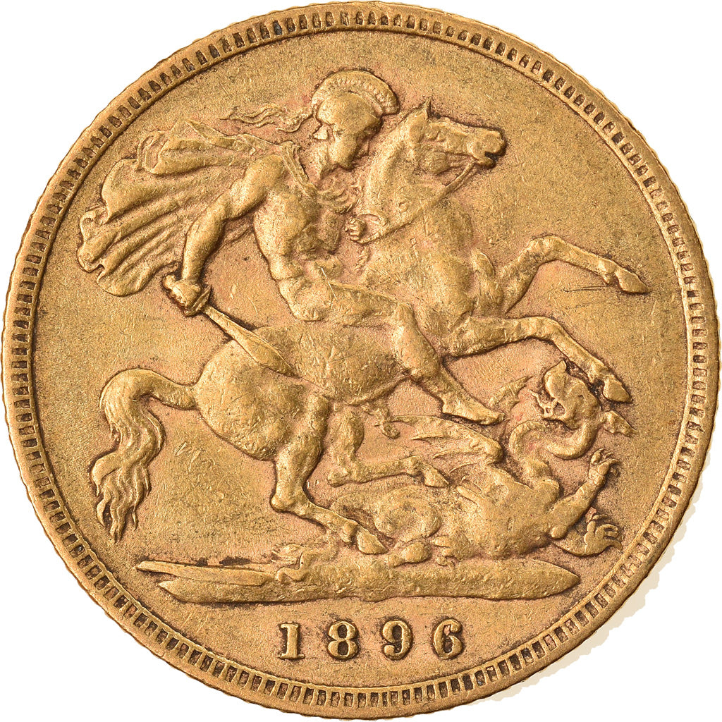 Coin, Great Britain, Victoria, 1/2 Sovereign, 1896, London, EF(40-45), Gold