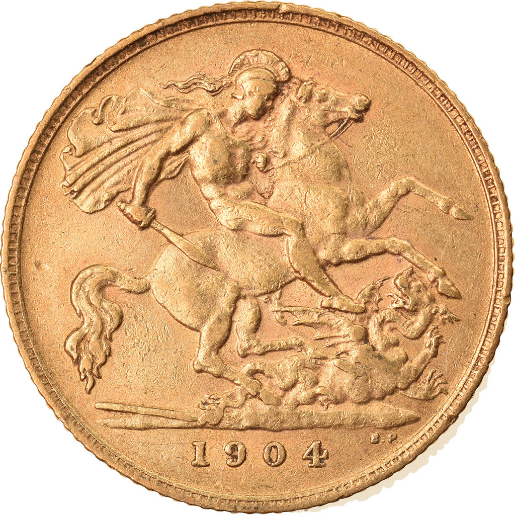 Monnaie, Grande-Bretagne, Edward VII, 1/2 Sovereign, 1904, Londres, TTB, Or