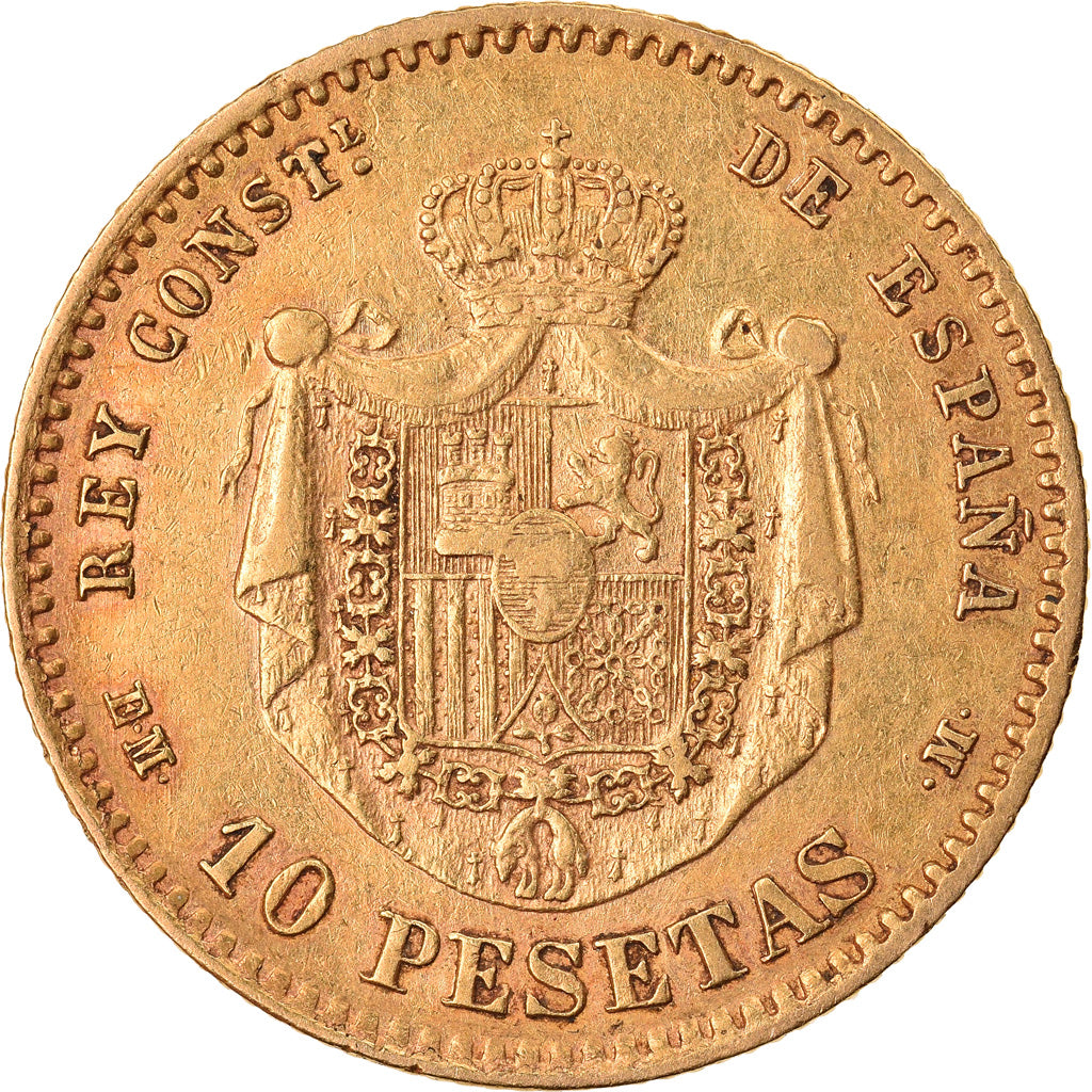 Coin, Spain, Alfonso XII, 10 Pesetas, 1878, Madrid, VF(30-35), Gold, KM:677
