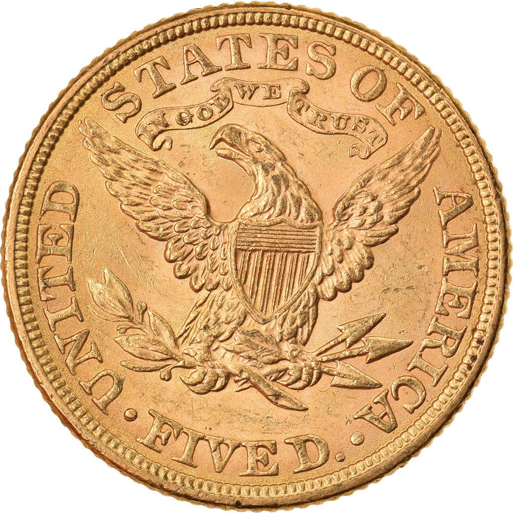 Moeda, Estados Unidos da América, Coronet Head, $5, Half Eagle, 1898, U.S.